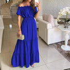 Alba Minimalist Off Shoulder Dress Evening Wear Edit