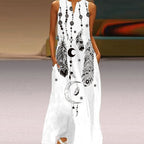 Luz Minimalist María Florales Summer Maxi Dress Chic Silhouette Collection