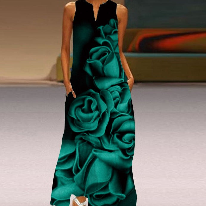 Luz Minimalist María Florales Summer Maxi Dress Chic Silhouette Collection