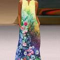 Luz Minimalist María Florales Summer Maxi Dress Chic Silhouette Collection