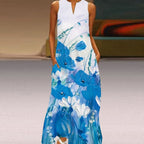 Luz Minimalist María Florales Summer Maxi Dress Chic Silhouette Collection