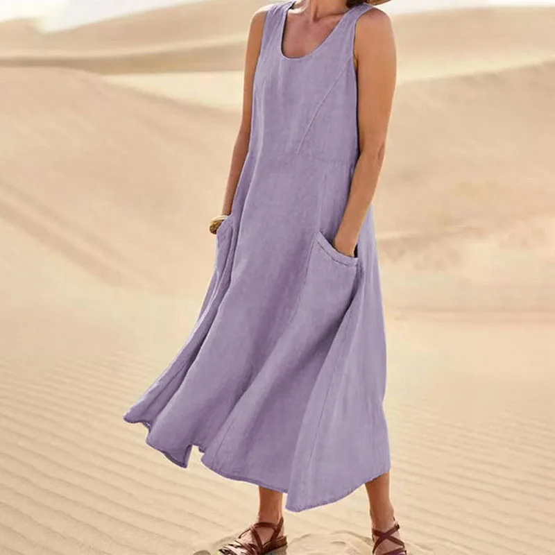 Gundisalva Timeless Sleeveless Dress with Pockets Chic Silhouette Collection