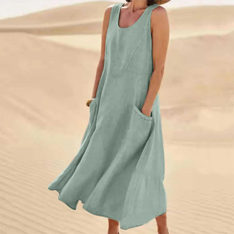 Gundisalva Timeless Sleeveless Dress with Pockets Chic Silhouette Collection