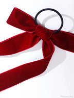 Velvet Bow Knot Ribbon Elastic Hair Accessory