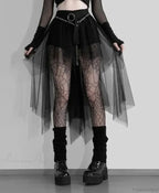 Velvet Lace Patchwork Trumpet Skirt