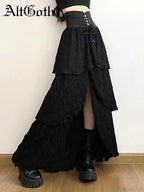 Velvet Lace Patchwork Trumpet Skirt