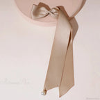 Velvet Ribbon Pearl Top Clip - Hair Accessory