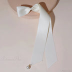Velvet Ribbon Pearl Top Clip - Hair Accessory