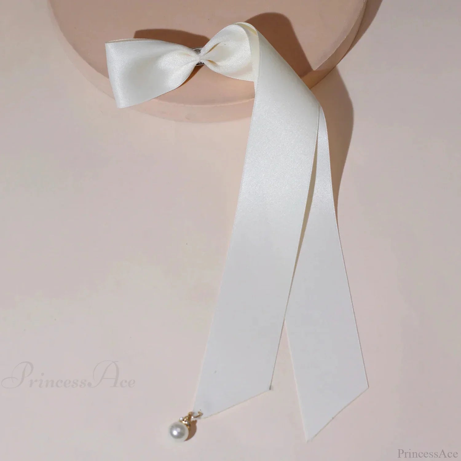 Velvet Ribbon Pearl Top Clip - Hair Accessory