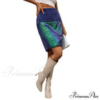 Velvet Sequin High Waisted A-line Skirt