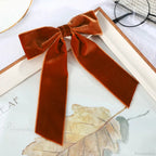 Velvet Temperament Ponytail Black Red Ribbon Hair Accessory