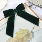 Velvet Temperament Ponytail Black Red Ribbon Hair Accessory