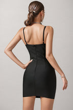Geri Floral Rhinestone Bandage Mini Dress