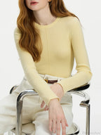 Versatile Round Neck Knitted Sweater