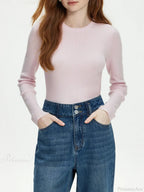 Versatile Round Neck Knitted Sweater
