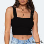 Vest Off Shoulder Knitted Candy Colors Crop Tops