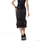 Victorian Satin Lace Floral Skirt