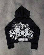 Vintage Black Zipper Hoodie