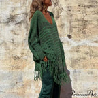 Vintage Casual Knitted Sweater Midi Dress