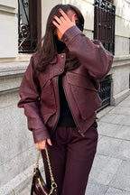 Vintage Casual Lapel Loose Suede Jacket