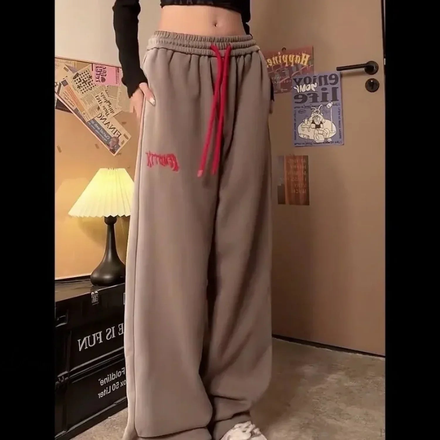 Vintage Fleece Sweatpants Winter Pants