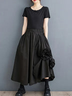 Vintage Floral Loose Midi Skirt