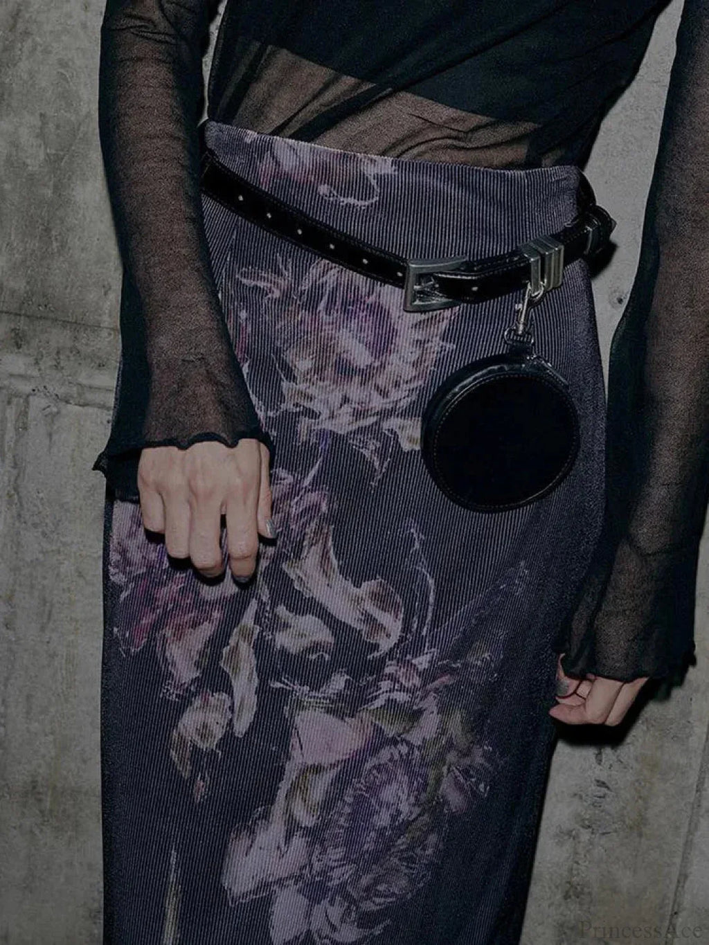 Vintage Floral Print Aesthetic High Waist Skirt