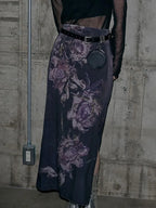 Vintage Floral Print Aesthetic High Waist Skirt
