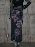 Vintage Floral Print Aesthetic High Waist Skirt