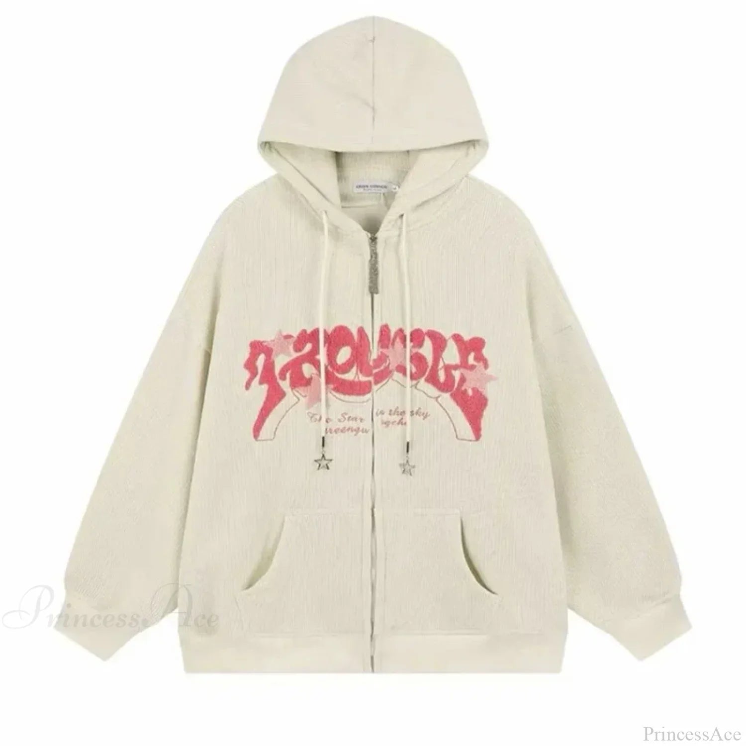 Vintage Goth Corduroy Zip Up Hoodie