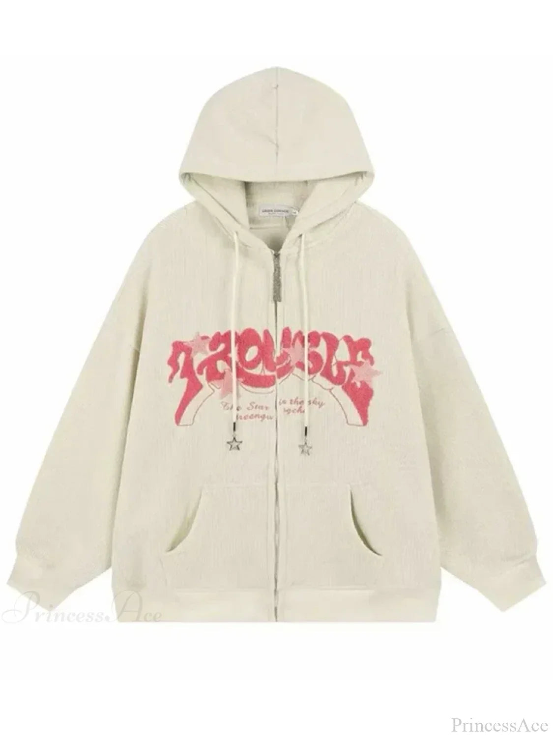 Vintage Goth Corduroy Zip Up Hoodie