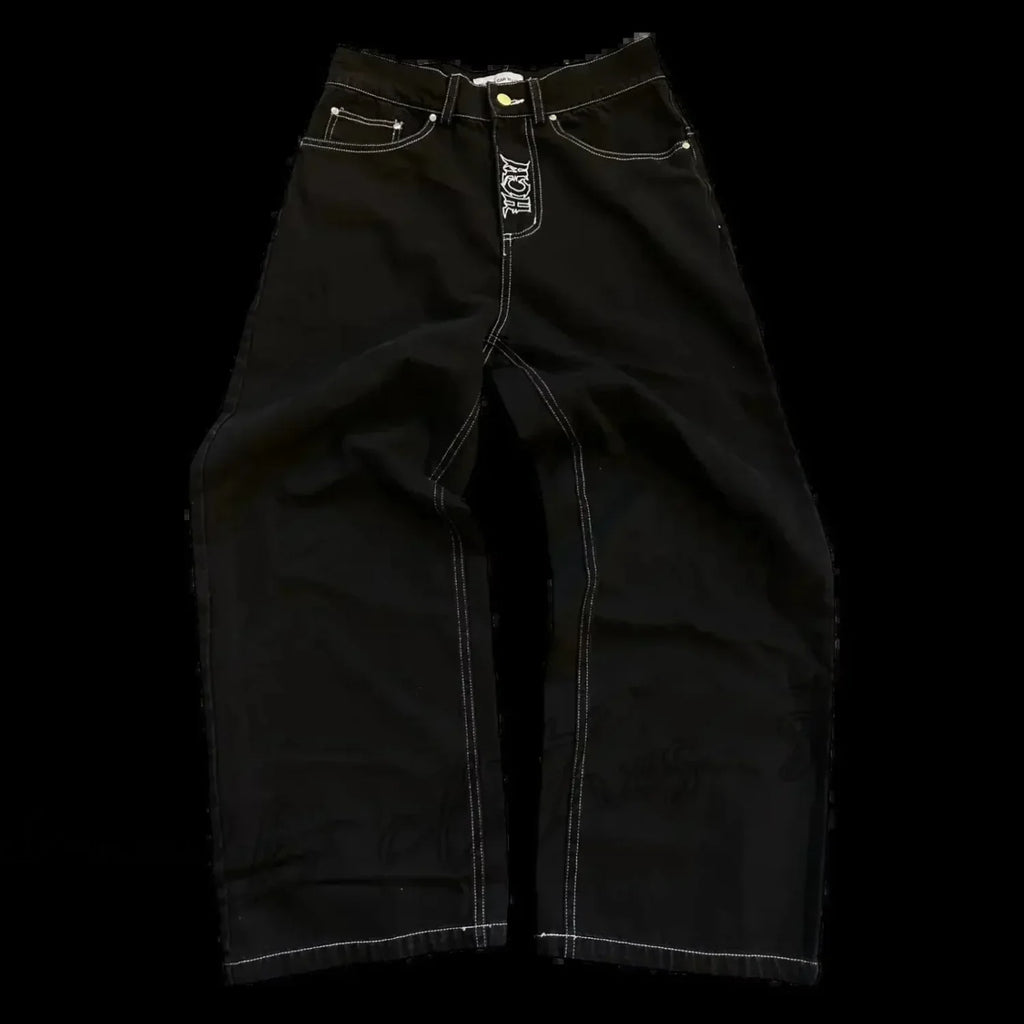 Vintage Gothic Skull Embroidered Trouser