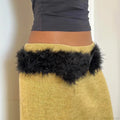 Vintage Gothic Synthetic Leather Patchwork False Hair 2000s Belt