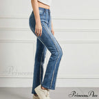 Vintage High Elastic Cargo Pantalones Jeans