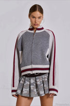 Vintage Letter Knit Cardigan Sweater