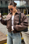 Vintage Maillard Bomber Lapel Leather Jacket