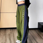 Vintage Patchwork Elastic Waist Pants