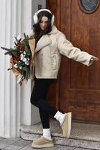 Vintage Reversible Fleece Loose Chic Warm Coat