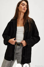 Vintage Simple Suede Single Breasted Jacket