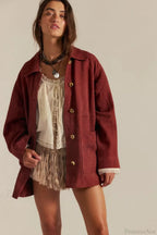 Vintage Simple Suede Single Breasted Jacket