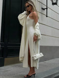 Vintage Solid Fluffy Warm Oversized Cardigan