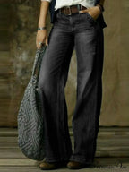 Vintage Style Loose Wide Leg Streetwear Denim Jean