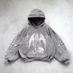 Vintage Y2K Gothic Printed Zipper Hoodie