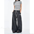 Vintage Y2K Plaid Women Sweatpants Pants