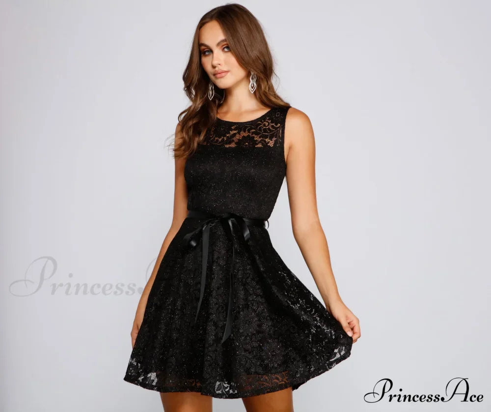 Violetta Formal Glitter Charming And Lace Party Dress