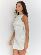 Vivian Pearl Bow Backless Mini Dress