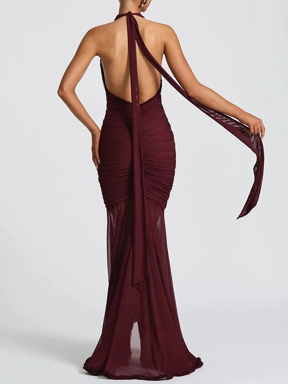 Viviana Halter Ruched Maxi Dress