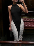 Vivienne Contrast Pleated Midi Dress