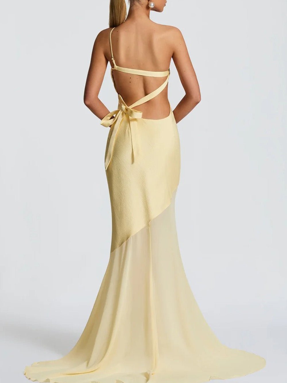 Vivienne One-Shoulder Mesh Maxi Dress