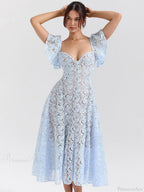 Waist Wrap Lace Vacation Dress